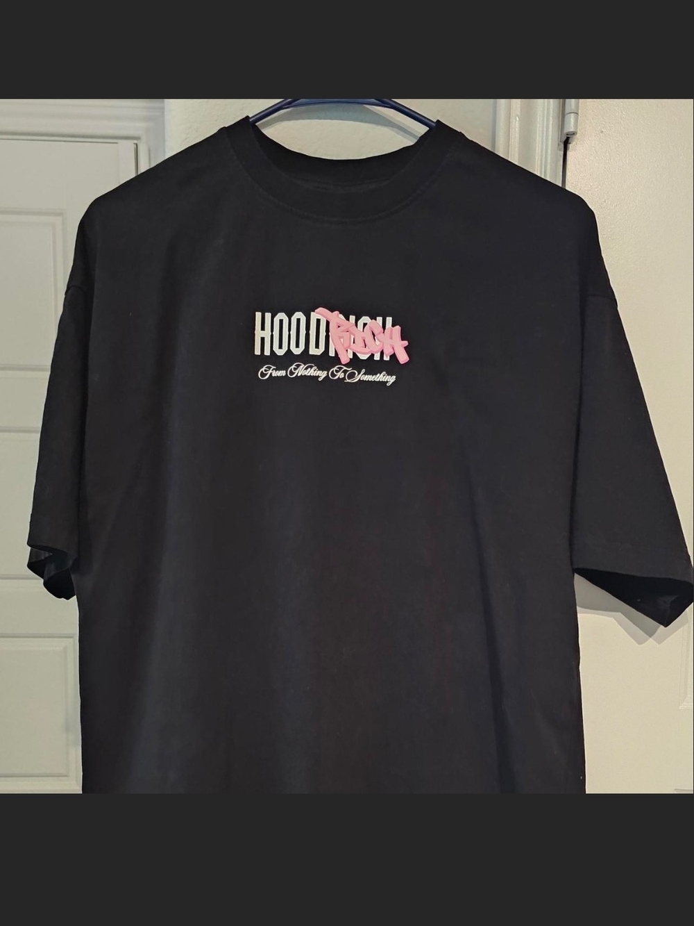 HOODRICH Black Short Sleeve Graphic Tee - Pink Accent